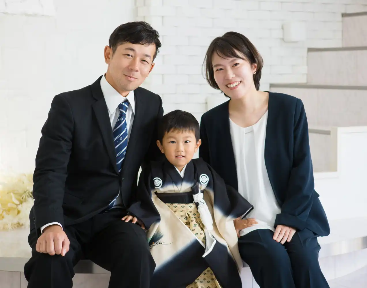 色鮮やかな着物の七五三ポートレート